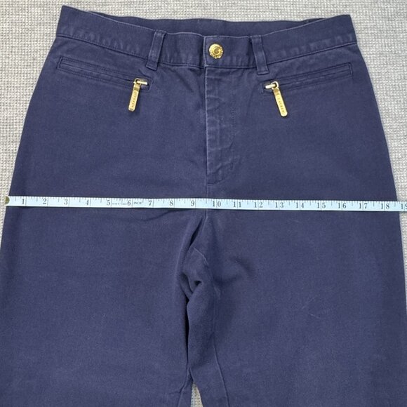 Lauren Jeans Ralph L Womens Blue Pants Zip Pockets Straight Leg Mid Rise Size 4 - Picture 8 of 11